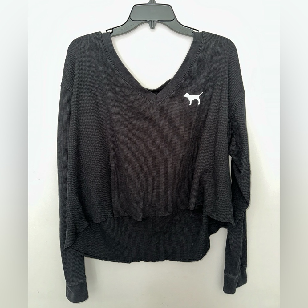 Pink VS women’s black long sleeve top